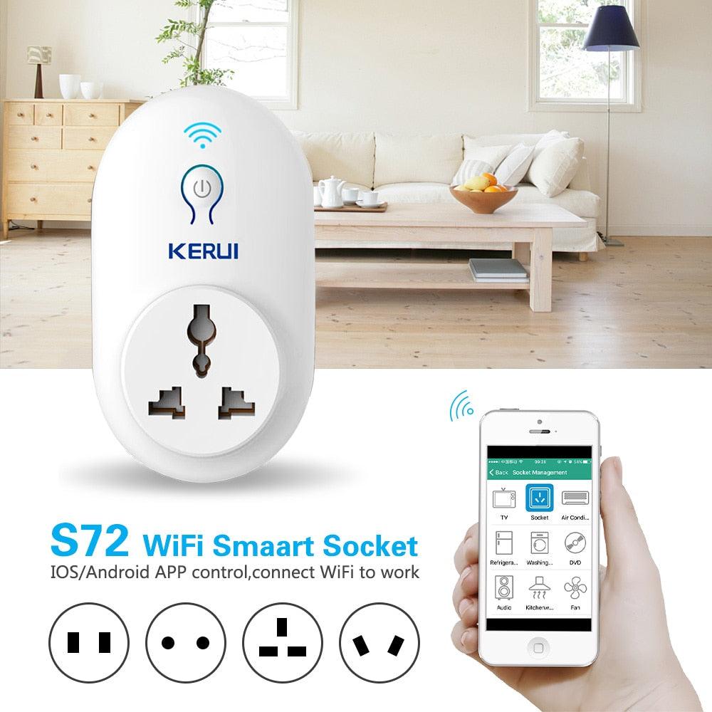 KERUI S72 wifi power socket plug outlet,smart Home Automation APP Control swit With EU AU US UK plug for iphone xiaomi Android (MC8)
