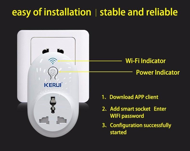 KERUI S72 wifi power socket plug outlet,smart Home Automation APP Control swit With EU AU US UK plug for iphone xiaomi Android (MC8)