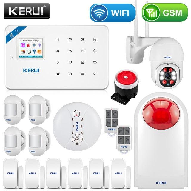 KERUI Wireless Smart Home GSM Security Alarm System Kit APP Control With Auto Dial Motion Detector Sensor Burglar Anti Theft SMS (MC8)(F54)