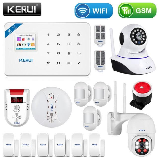 KERUI Wireless Smart Home GSM Security Alarm System Kit APP Control With Auto Dial Motion Detector Sensor Burglar Anti Theft SMS (MC8)(F54)