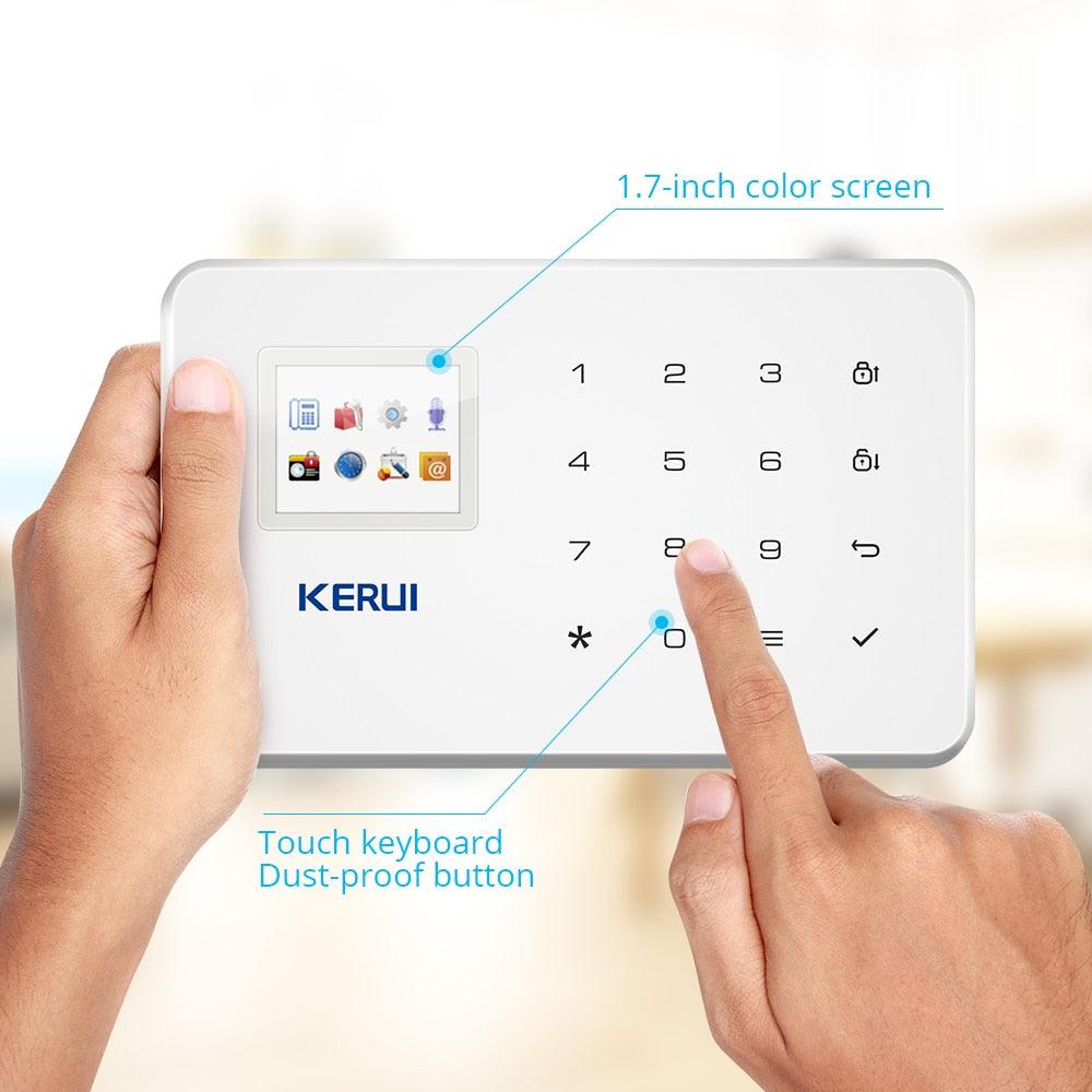 KERUI Wireless Smart Home GSM Security Alarm System Kit APP Control With Auto Dial Motion Detector Sensor Burglar Anti Theft SMS (MC8)(F54)