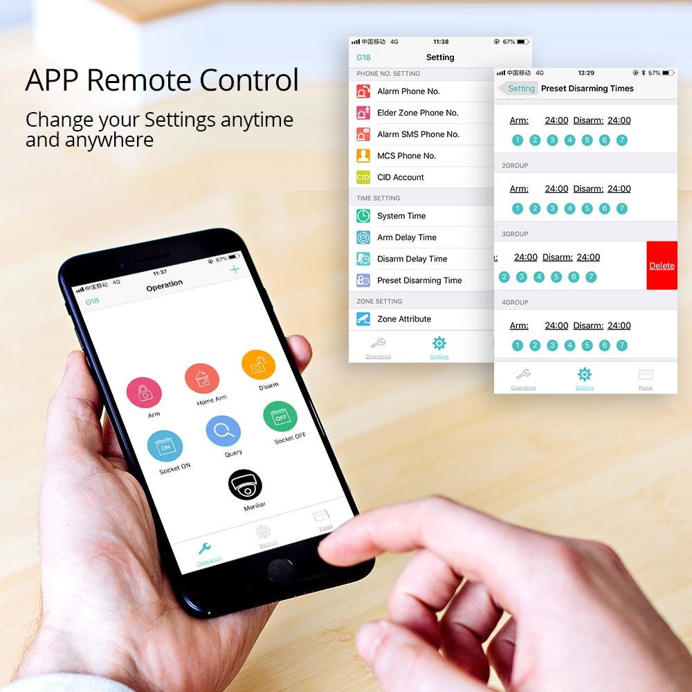 KERUI Wireless Smart Home GSM Security Alarm System Kit APP Control With Auto Dial Motion Detector Sensor Burglar Anti Theft SMS (MC8)(F54)