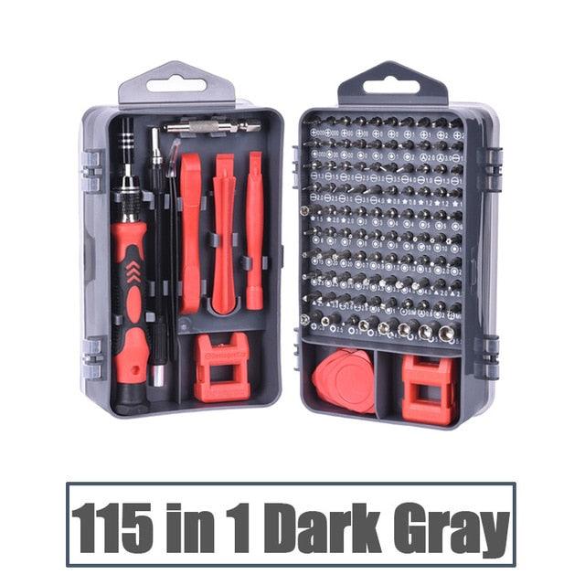 Useful Repair Tools Kit Screwdriver Set - Precision 115 In 1 Magnetic Torx Hex Bit Screw Driver Bits Insulated Multitools (7WH1)(F89)