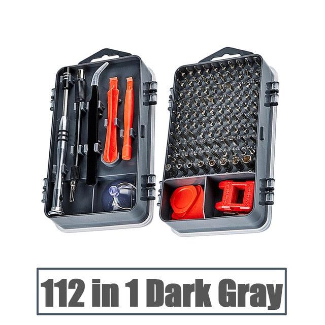 Useful Repair Tools Kit Screwdriver Set - Precision 115 In 1 Magnetic Torx Hex Bit Screw Driver Bits Insulated Multitools (7WH1)(F89)