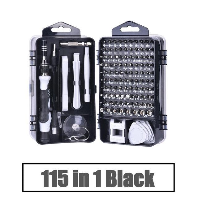 Useful Repair Tools Kit Screwdriver Set - Precision 115 In 1 Magnetic Torx Hex Bit Screw Driver Bits Insulated Multitools (7WH1)(F89)