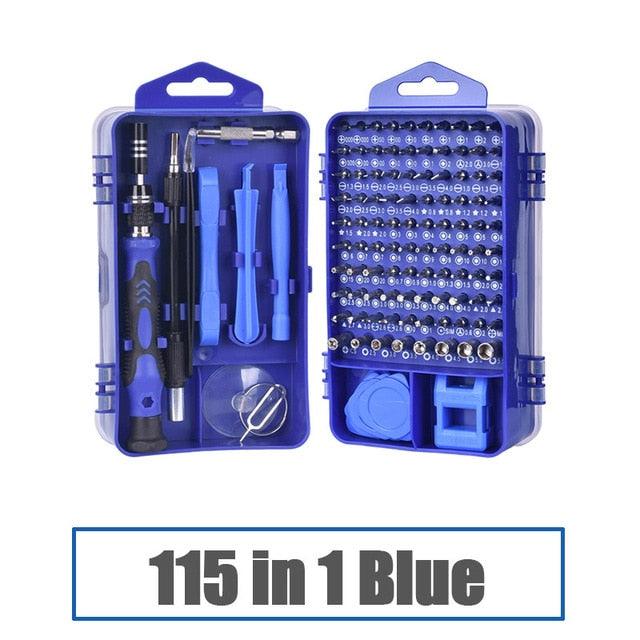 Useful Repair Tools Kit Screwdriver Set - Precision 115 In 1 Magnetic Torx Hex Bit Screw Driver Bits Insulated Multitools (7WH1)(F89)