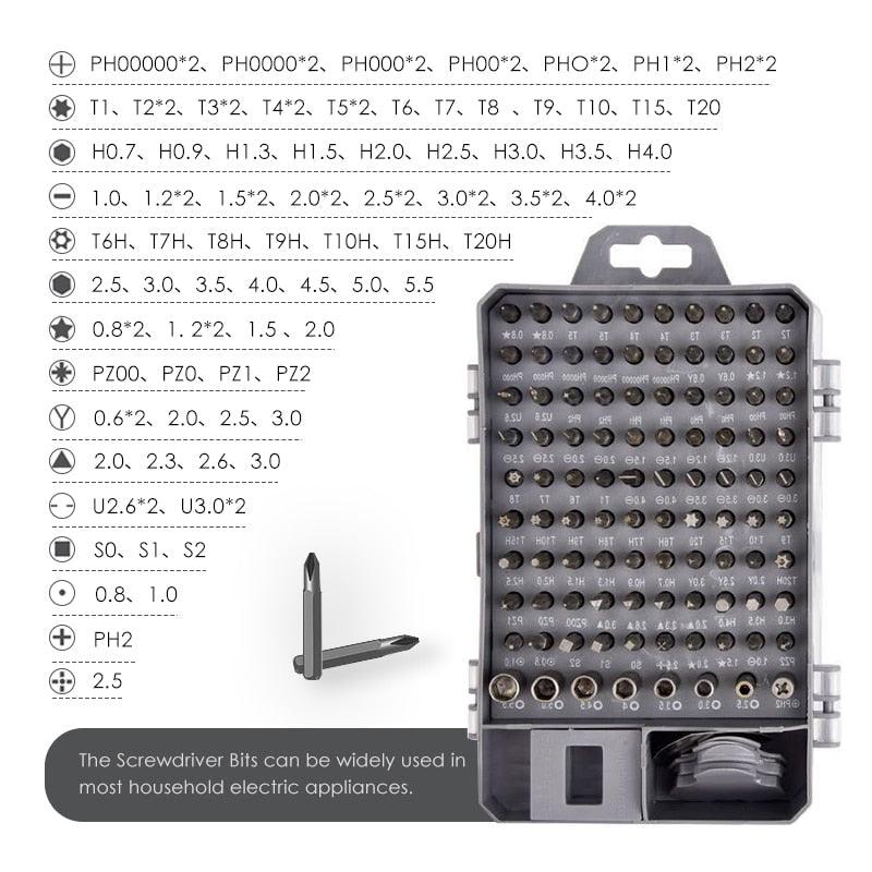 Trending Screwdriver Set - 115 In 1 Precision Repair Tool Kit - Magnetic Torx Hex Screwdriver Bit Set For Repair (D89)(7WH1)