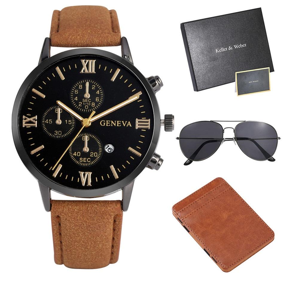 Men Watch Sets - Magic Card Pack Fashion Sunglasses Birthday Thanksgiving Gift (1MA1)(F84)
