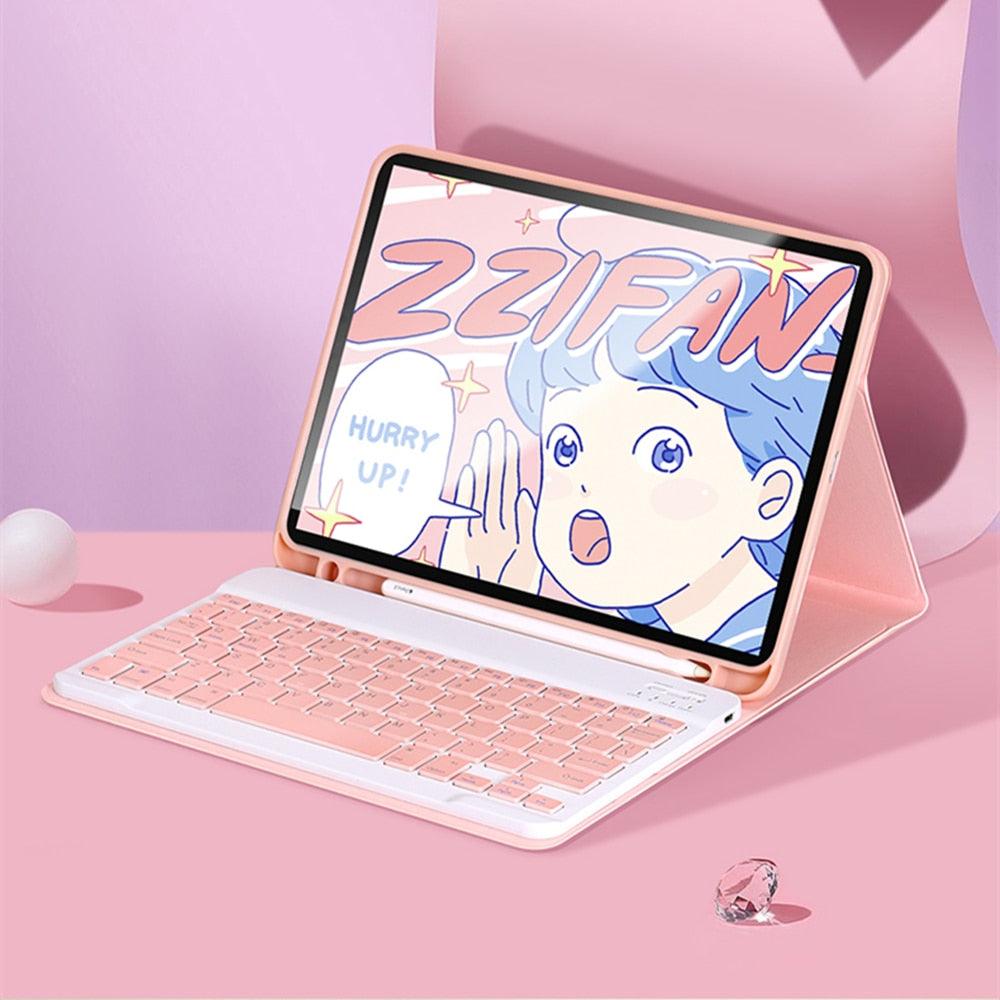 Great Keyboard Case For iPad 9.7 2017 2018 10.2 6th 7th - Bluetooth Keyboard Case for iPad Air 1 2 3 Pro 9.7 10.5 11 Cover Keypad (TLC3)