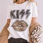 Kiss Letter Leopard Lips - Women’s T shirts - Cute Graphic Vintage Top - Causal Summer Oversized Clothes (D19)(TB2)
