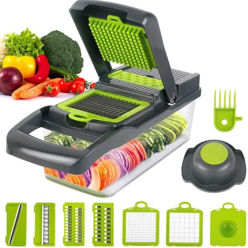 Great Multifunctional Vegetable Cutter Fruit Slicer Grater Shredders Drain Basket Slicers 8 In 1 Gadgets (AK3)(1U61)