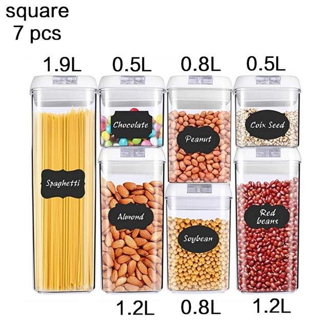 Kitchen Food Storage Container Box Plastic Candy Box Fruit Basket Grain Transparent Sealed (D61)(AK8)