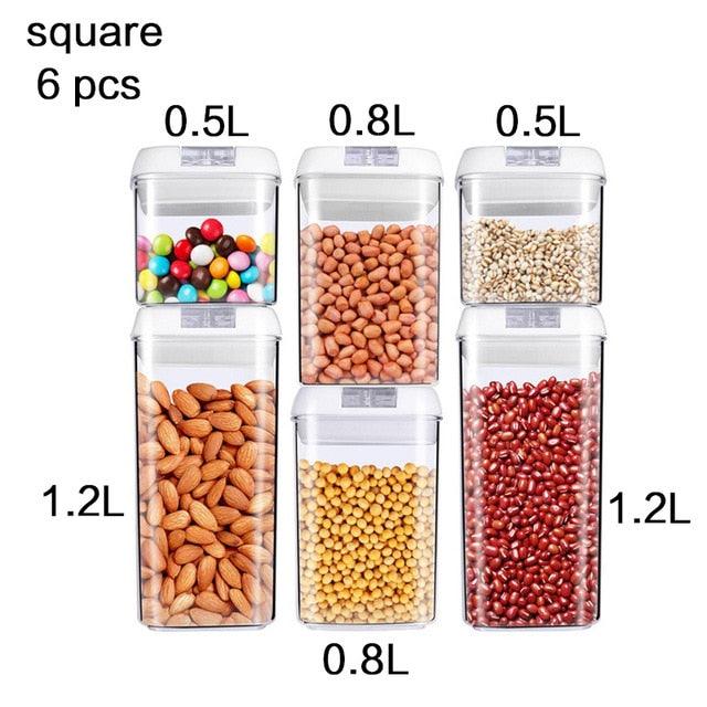 Kitchen Food Storage Container Box Plastic Candy Box Fruit Basket Grain Transparent Sealed (D61)(AK8)