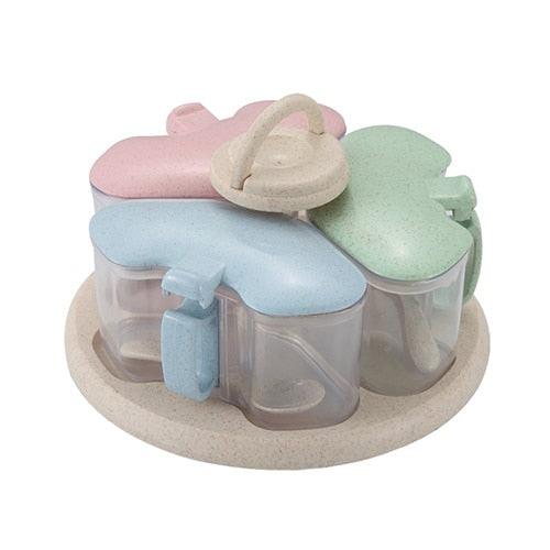 Kitchen Jars For Spices - Rotating Glass Cruet Seasoning Jar Set (AK8)