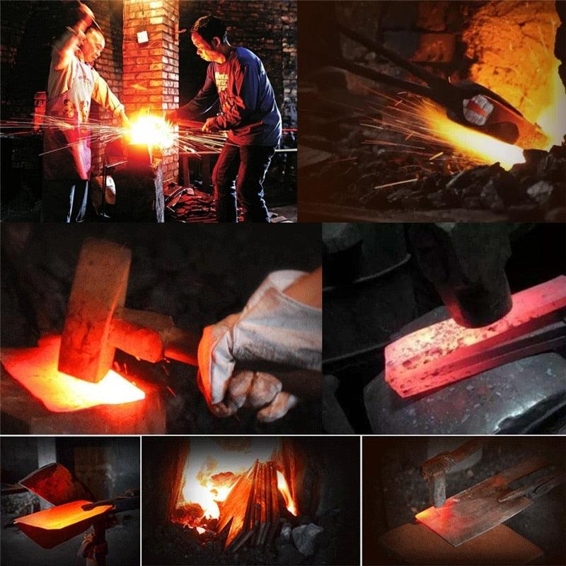Kitchen Knife Bone Chopper Full Knife Handmade Forged Tang Handle Chinese Butcher High Carbon Steel Chef Knives (AK5)(1U61)