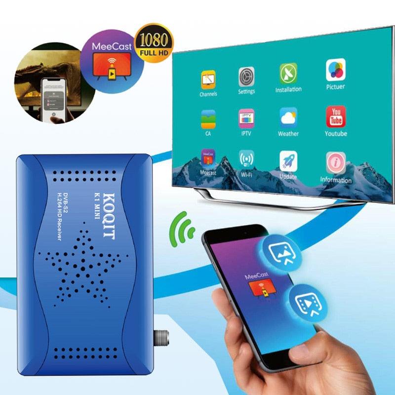 Great DVB S2 Receiver satellite tv receiver Mirror Screen Cast tv Wifi Remote Receptor DVB-S2 satellite Internet finder Youtube (ST2)(1U56)