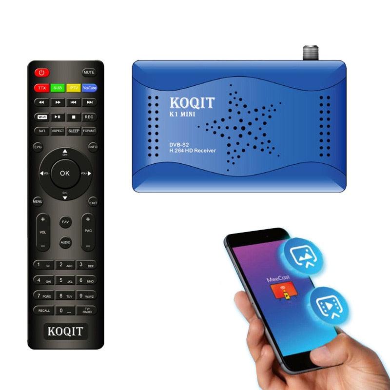 Koqit K1 Mini DVB S2 Satellite tv Receiver Satellite Mirror Cast T2MI Tuner Receptor Finder DVB-S2 IPTV Decoder USB Wifi Biss/VU (D56)(ST2)(1U56)