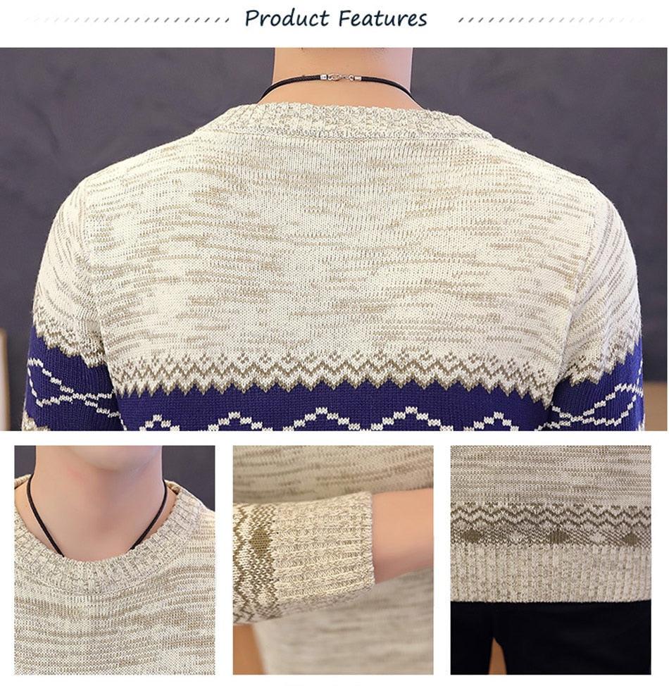 Cool Sweaters And Pullovers - Men Long Sleeve Knitted Sweater - High Quality Winter Pullovers (TM6)(CC3)