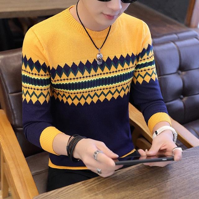 Cool Sweaters And Pullovers - Men Long Sleeve Knitted Sweater - High Quality Winter Pullovers (TM6)(CC3)