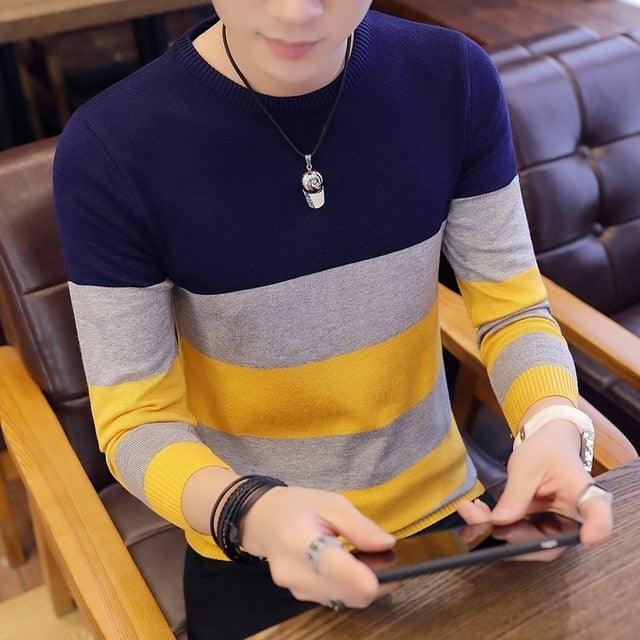 Cool Sweaters And Pullovers - Men Long Sleeve Knitted Sweater - High Quality Winter Pullovers (TM6)(CC3)