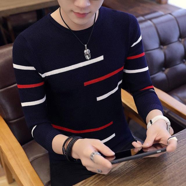 Cool Sweaters And Pullovers - Men Long Sleeve Knitted Sweater - High Quality Winter Pullovers (TM6)(CC3)