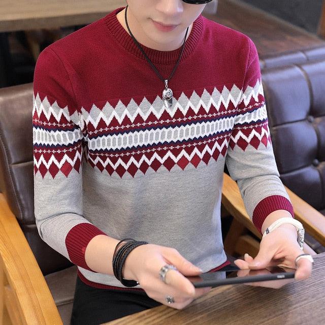 Cool Sweaters And Pullovers - Men Long Sleeve Knitted Sweater - High Quality Winter Pullovers (TM6)(CC3)