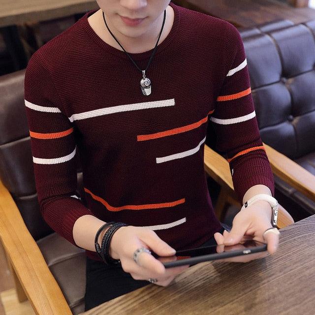 Cool Sweaters And Pullovers - Men Long Sleeve Knitted Sweater - High Quality Winter Pullovers (TM6)(CC3)