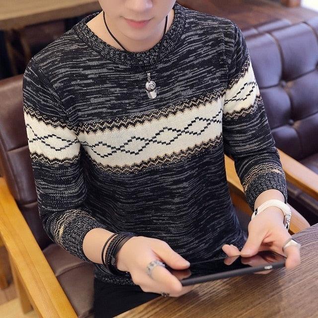 Cool Sweaters And Pullovers - Men Long Sleeve Knitted Sweater - High Quality Winter Pullovers (TM6)(CC3)