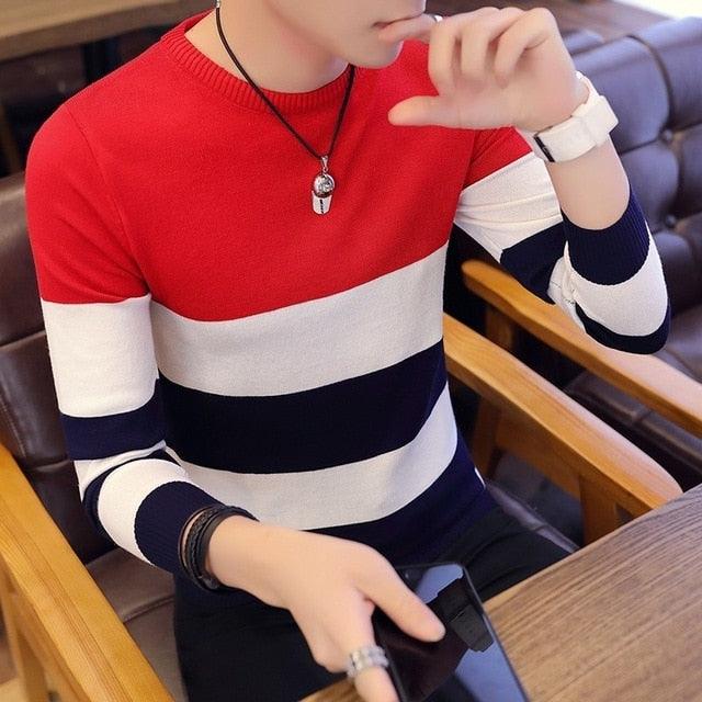 Cool Sweaters And Pullovers - Men Long Sleeve Knitted Sweater - High Quality Winter Pullovers (TM6)(CC3)