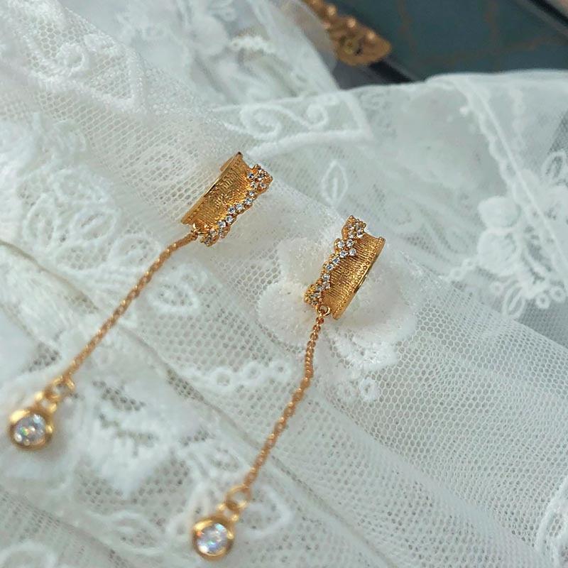 Trending 925 Sterling Silver Stars Drop Earrings - Women Vintage Ear Line Jewelry (2JW2)