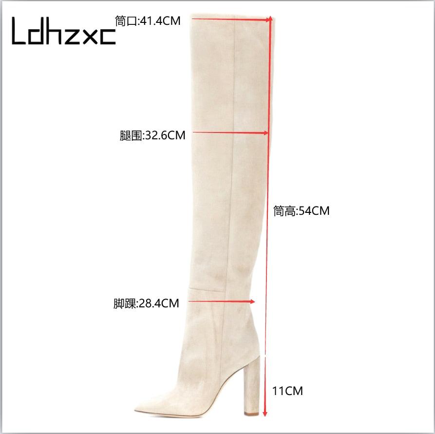 Gorgeous Women Faux Suede High Slouchy Boots - Pointy Toe Chunky Heel (BB3)(BB2)(CD)(WO4)(F38)(F36)(F42)