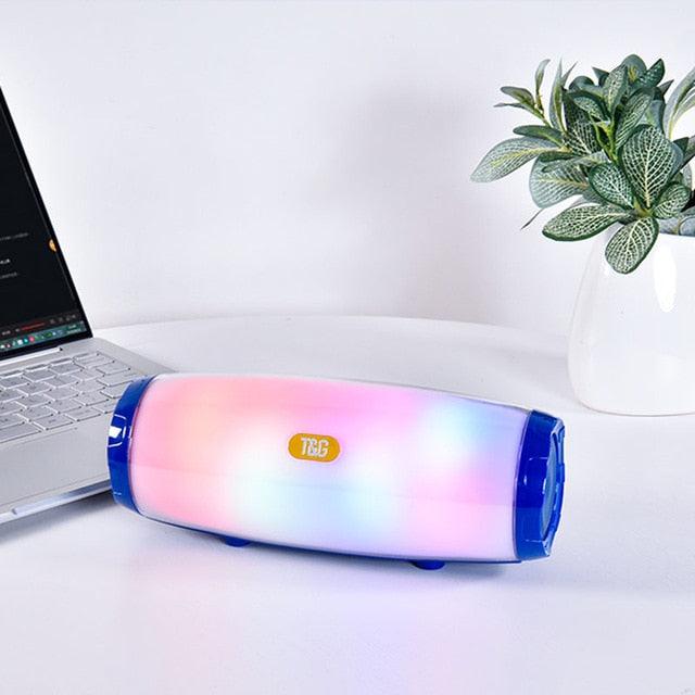 Great LED Bluetooth Speaker Portable Outdoor Loudspeaker Wireless Mini Column 3D 5W Stereo Music Surround Support FM TF Card Bass Box (HA)(F57)
