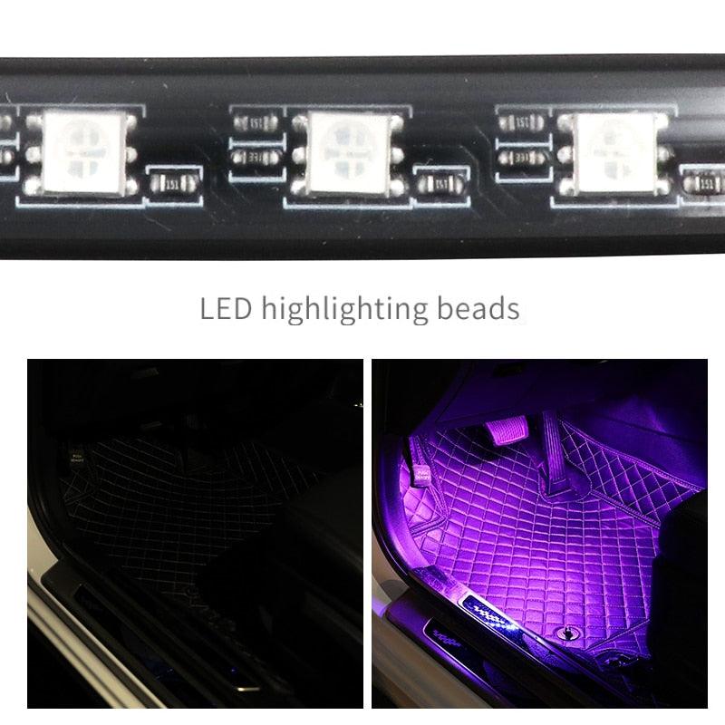 Trending Great LED Car Foot Light - Ambient Lamp With USB Wireless Remote Music Control - Automotive Interior Decorative Lights (D89)(7WH1)