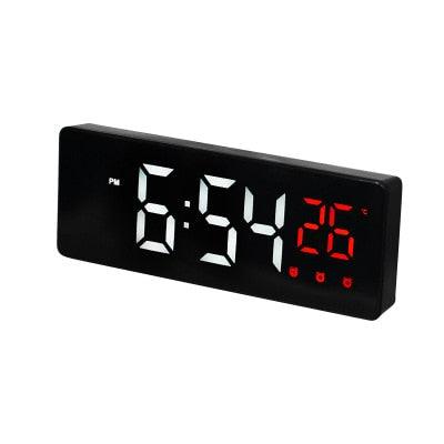 LED Digital Alarm Clock - Radio Projection With Temperature And Humidity Mirror Display (HA4)(1U57)