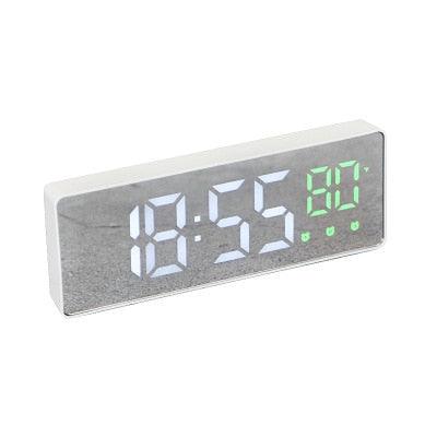 LED Digital Alarm Clock - Radio Projection With Temperature And Humidity Mirror Display (HA4)(1U57)