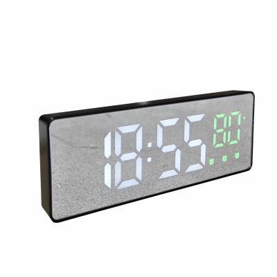 LED Digital Alarm Clock - Radio Projection With Temperature And Humidity Mirror Display (HA4)(1U57)