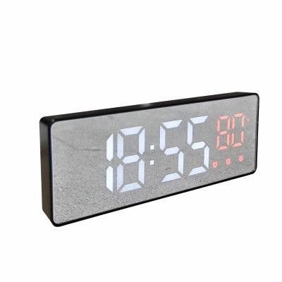 LED Digital Alarm Clock - Radio Projection With Temperature And Humidity Mirror Display (HA4)(1U57)
