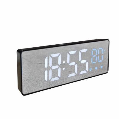LED Digital Alarm Clock - Radio Projection With Temperature And Humidity Mirror Display (HA4)(1U57)
