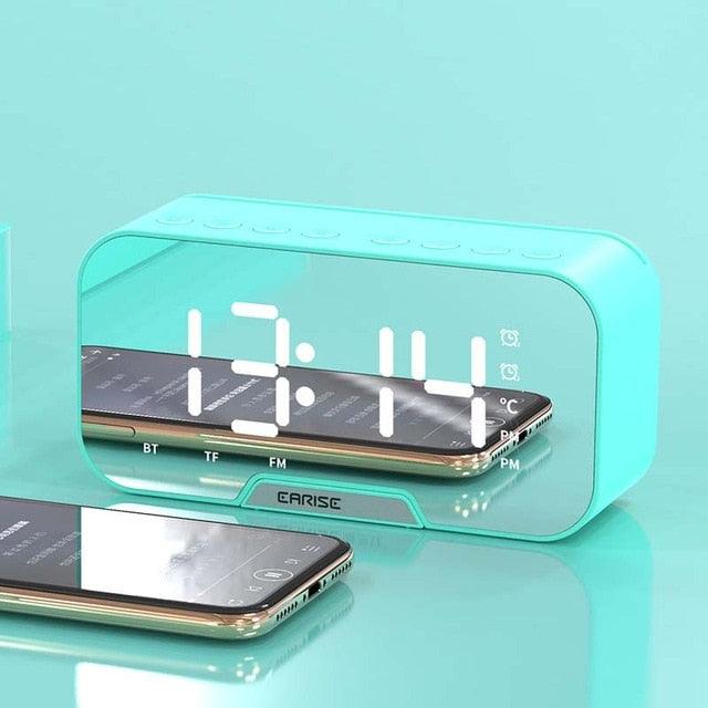 LED Mirror Alarm Clock - Digital Table Clock Desk Clock - Temperature Calendar Function with USB Home Decoration Clock (HA4)(1U57)