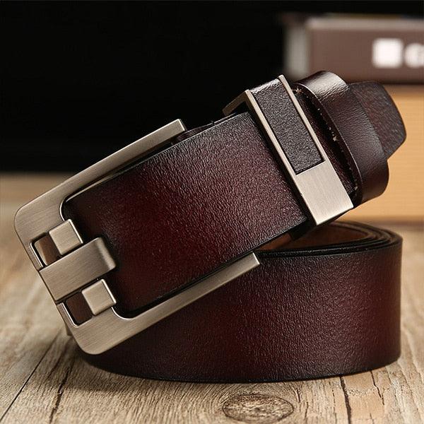 Men's Belt - Leather Pin Buckle Genuine Belts (MA1)(F17)