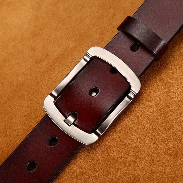 Men's Belt - Leather Pin Buckle Genuine Belts (MA1)(F17)