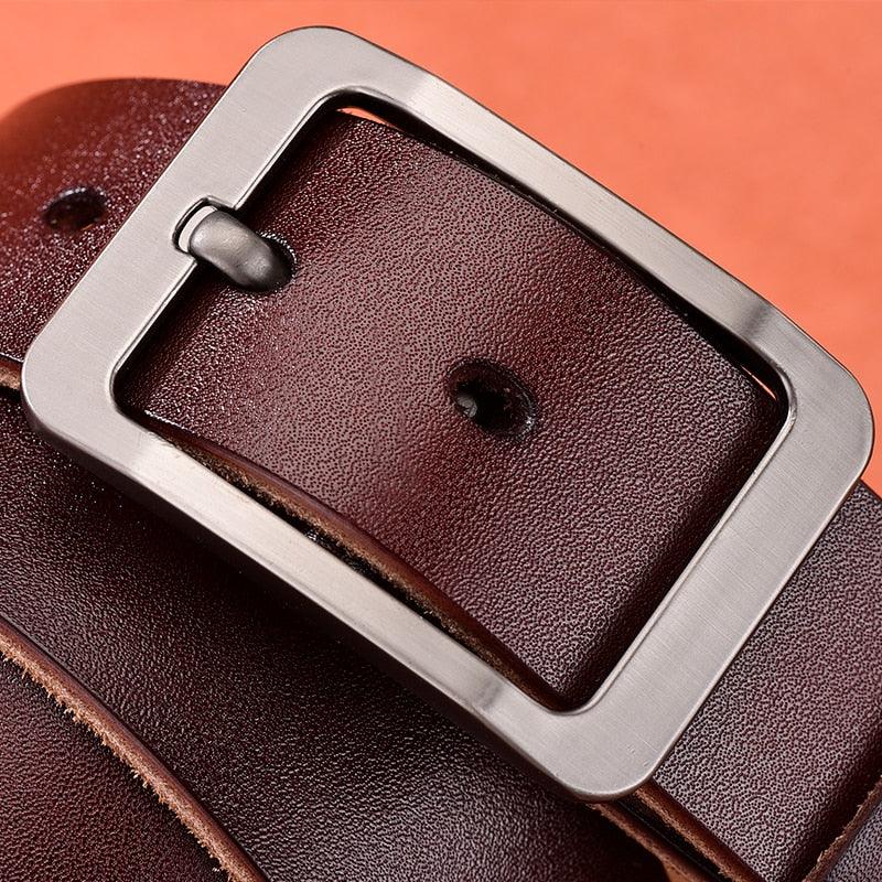 Men's Belt - Leather Pin Buckle Genuine Belts (MA1)(F17)