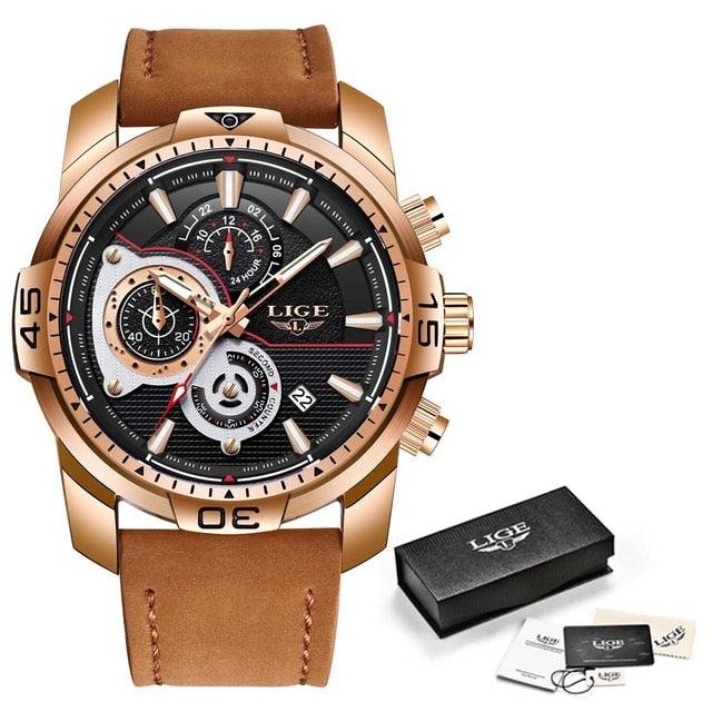 Great Men's Watches - Luxury Casual Leather Quartz Clock Male Sport Waterproof Watch - Gift (D84)(2MA1)