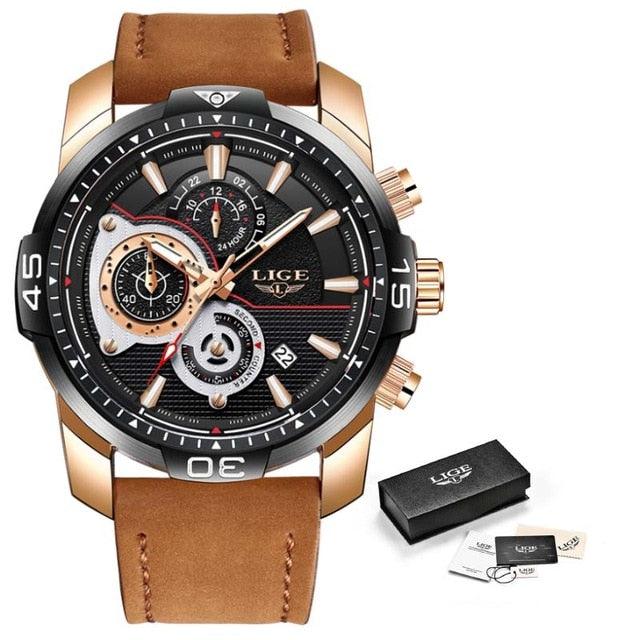 Great Men's Watches - Luxury Casual Leather Quartz Clock Male Sport Waterproof Watch - Gift (D84)(2MA1)