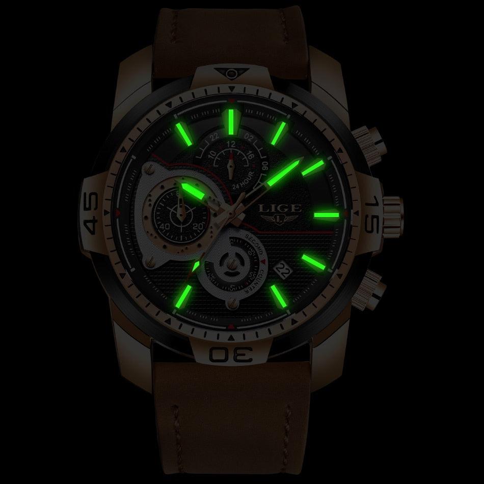 Great Men's Watches - Luxury Casual Leather Quartz Clock Male Sport Waterproof Watch - Gift (D84)(2MA1)