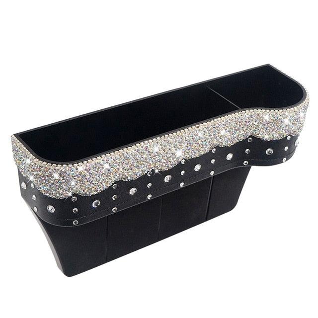 Luxury Car Rhinestones Organizer - Front Seat Side Gap Coin Cellphone Storage (3LT1)