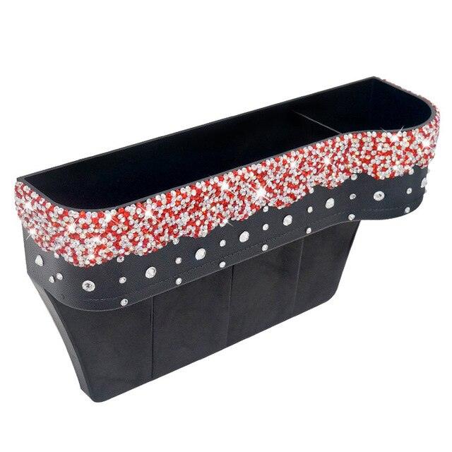 Luxury Car Rhinestones Organizer - Front Seat Side Gap Coin Cellphone Storage (3LT1)