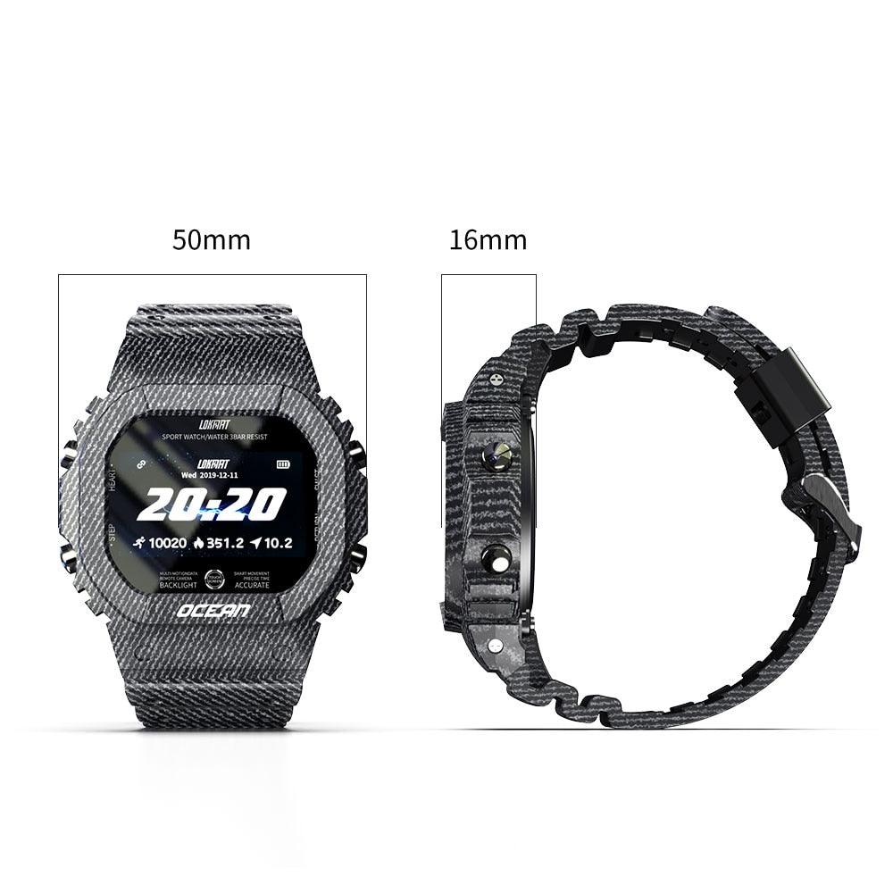 Ocean Smart Watch - Men Fitness Tracker Blood Pressure Message Push Heart Rate Monitor Clock (D84)(RW)