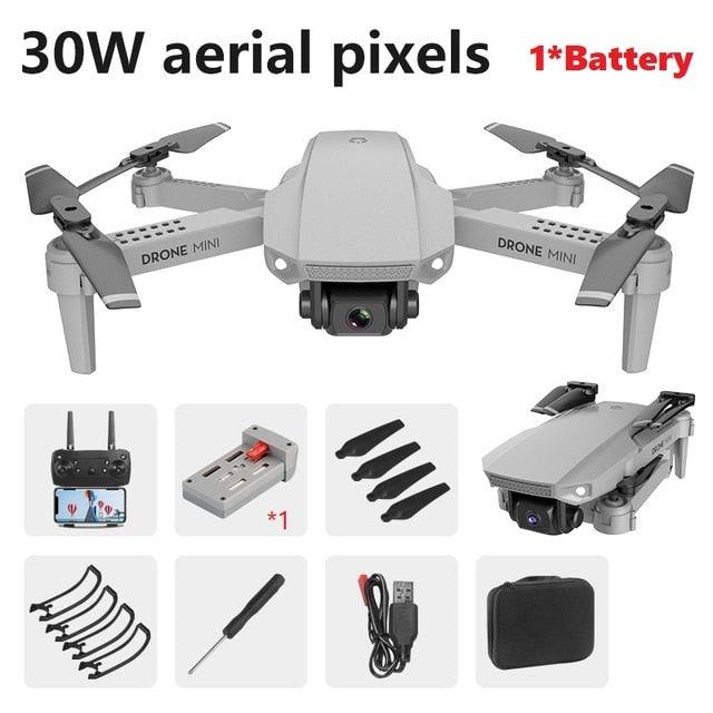 Great Mini drone E88 WIFI FPV, high-definition 4K 1080P camera height maintaining RC foldable drone gift toy (MC2)(1U54)(1U46)