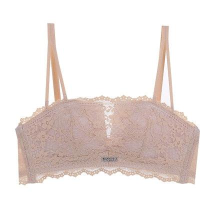 Gorgeous Women's Lace Top Strapless Push Up Sexy Bra -Small Breast Seamless Invisible Bras - No Strap (TSB1)(F27)